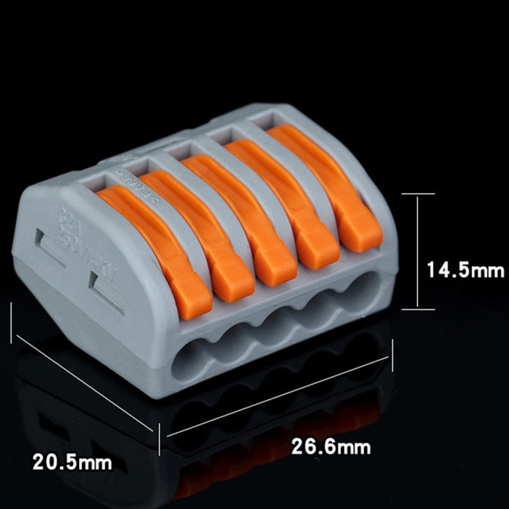 60pcs Cable Connector Wire Junction Compact Box Connectors Quick Terminals with 2/3/5 Way - Grey/Orange