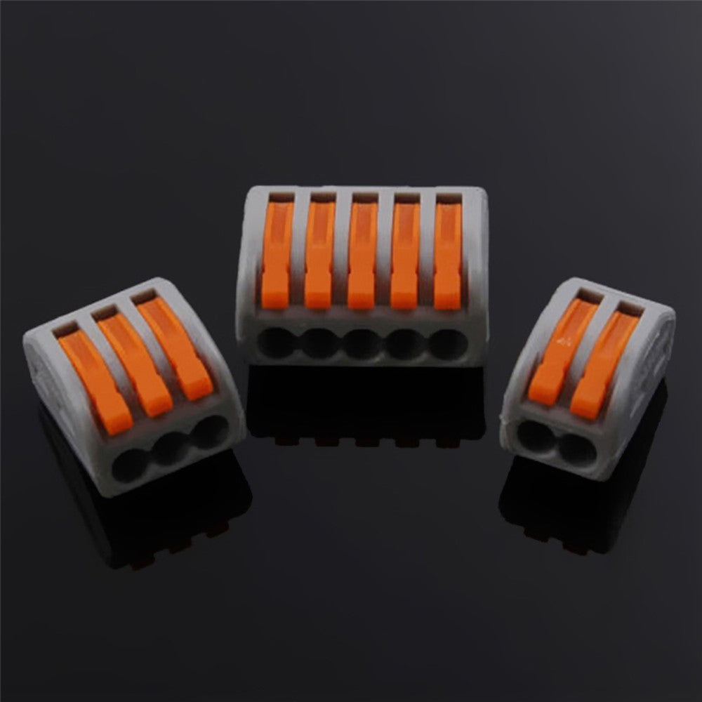 60pcs Cable Connector Wire Junction Compact Box Connectors Quick Terminals with 2/3/5 Way - Grey/Orange