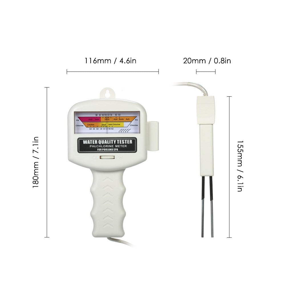 PH Meter Water Quality Tester pH/CL Meter CL2 Chlorine Tester Water Detector