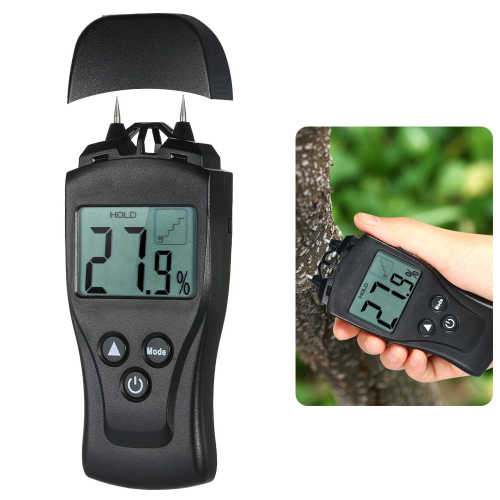 Handheld Mini Moisture Meter Digital LCD Lumber Damp Meter Wood Moisture Detector Humidity Tester for Timber Wood Drywall Plants Sheetrock Brick Mortar Concrete with 2 Pin Probe Range 0%?54%