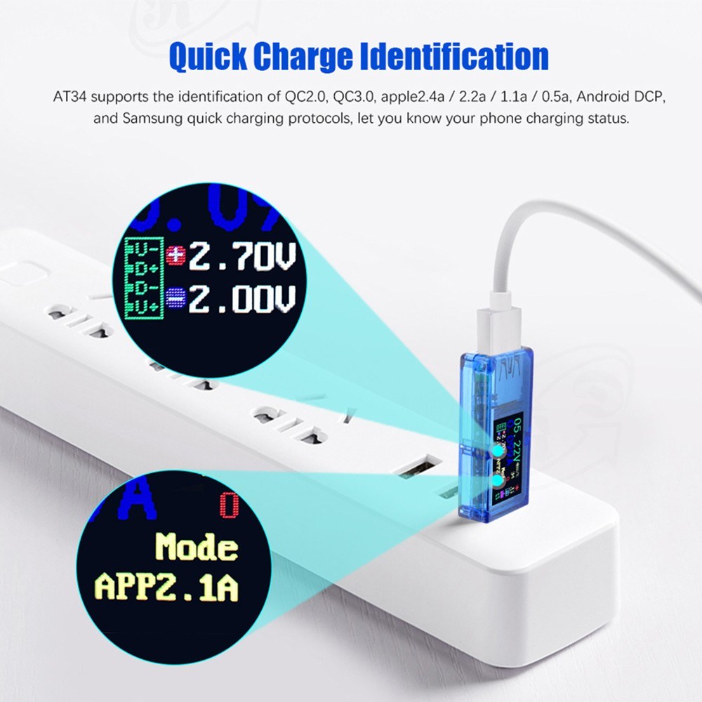 LCD Display Voltage Current Power Battery Charge Measuring Meter USB Tester