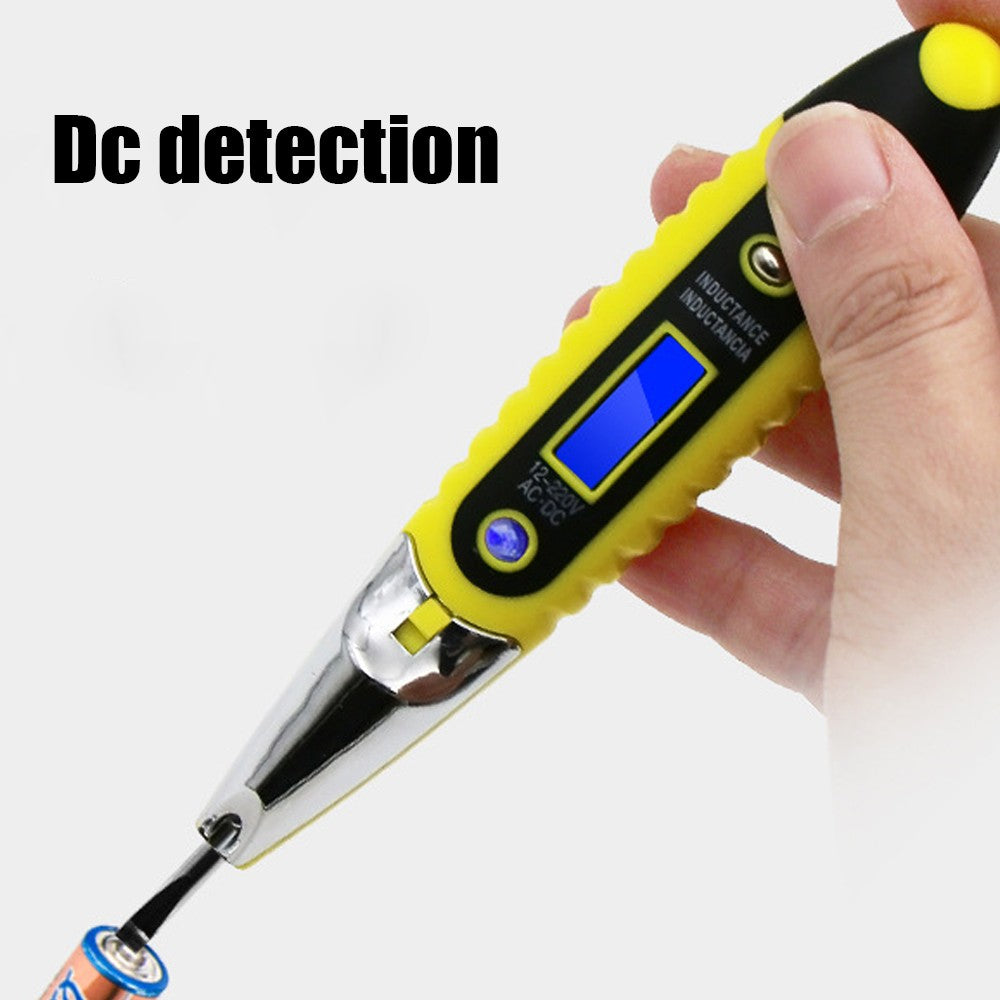 AC DC Electric Test Pen with Night Sight Voltage Detector Tester Tool 12-220V LCD Digital Electrical Multiple Sensor