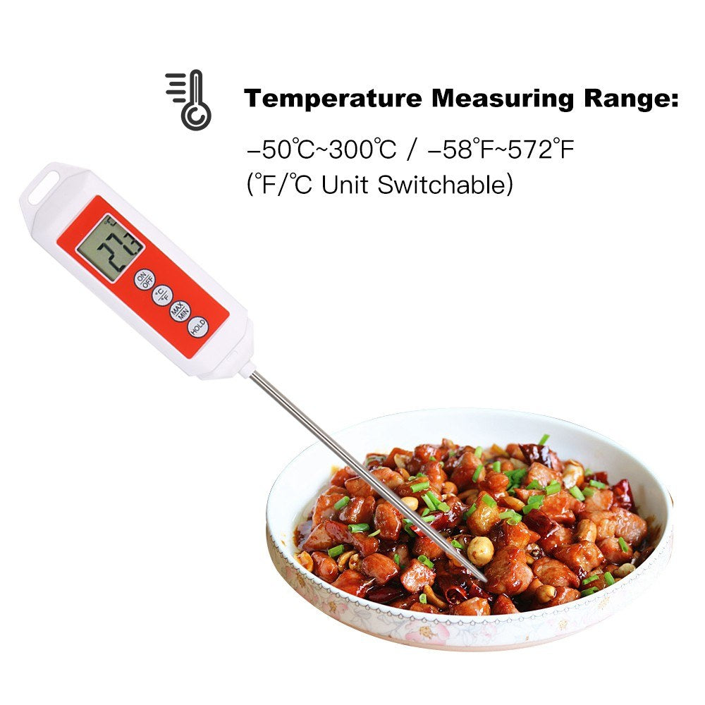 Electronic Digital Thermometer BBQ Cooking Meat Food Temperature Tester High Accuracy with LCD Display Temperature Gauge Kitchen Tools
