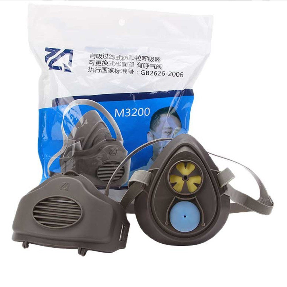 M3200 N95 Filter Respirator Gas Mask Dust Painting Spraying Mask - Grey