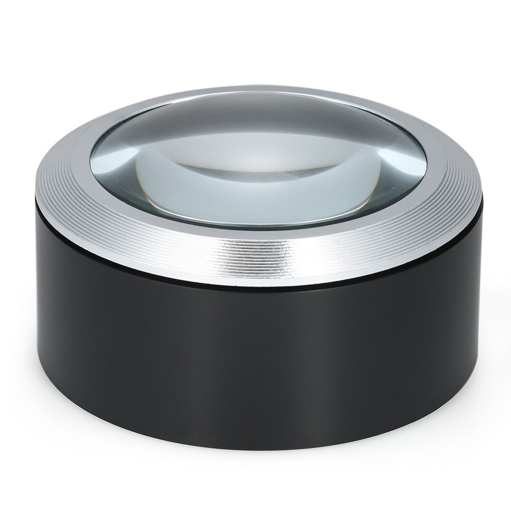 5X Portable Handheld Magnifier with 3 LED Light Desktop Magnifier with Storage Pouch