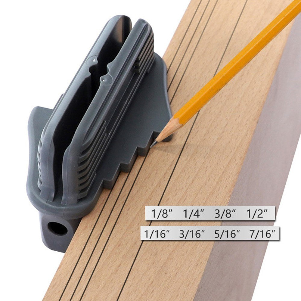 Center Scriber with Magnet Multifunctional Inch Center Offset Line Marking Gauge Scribe Tool - Grey