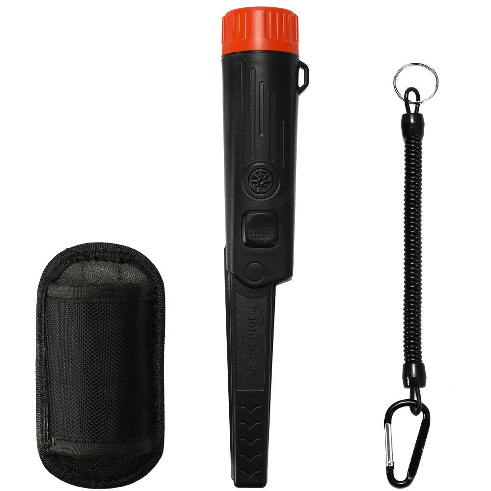 Waterproof Handheld Metal Detector with LED Light Treasure Archaeological Gold Locator Pointer - Black