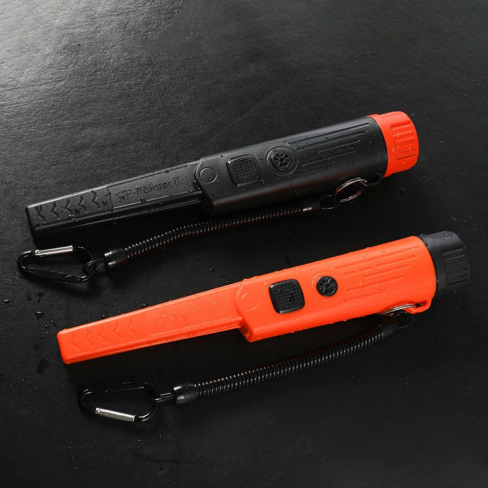 Waterproof Handheld Metal Detector with LED Light Treasure Archaeological Gold Locator Pointer - Black