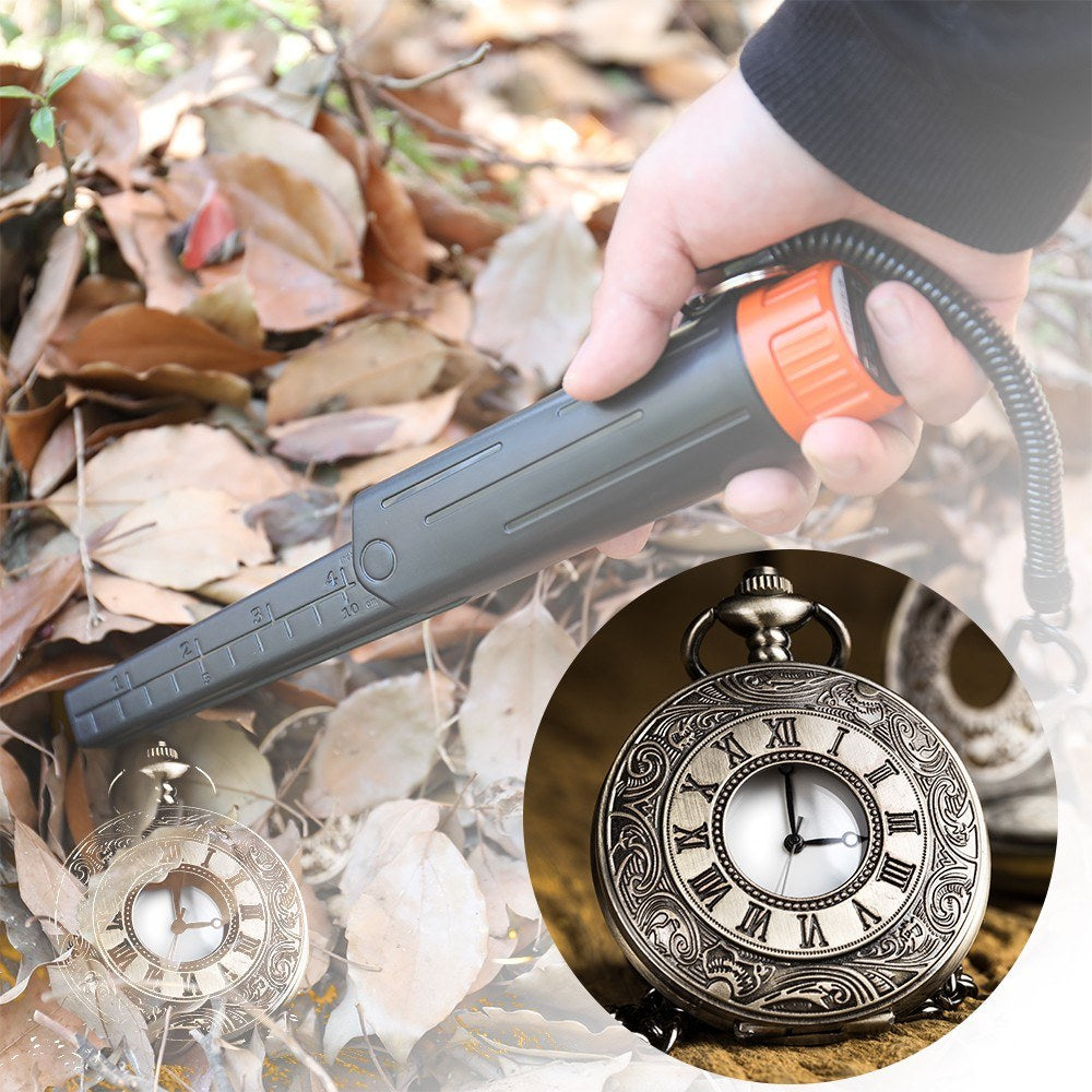 Waterproof Handheld Metal Detector with LED Light Treasure Archaeological Gold Locator Pointer - Orange