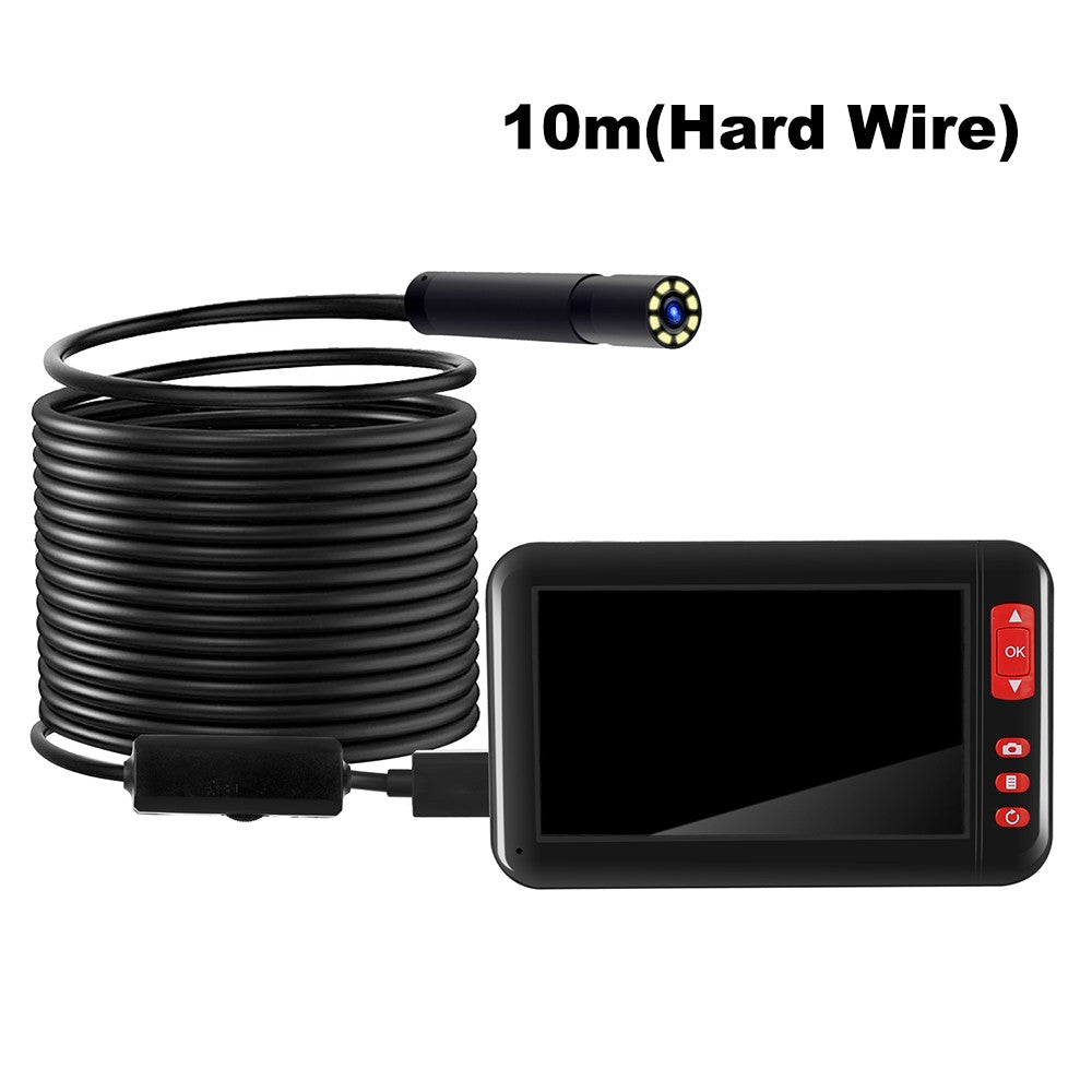 P20 Industrial Endoscope Borescope Inspection Camera Built-in 8pcs LEDs 8mm Lens with 4.3 Inch High-definition 1080P Display Screen - 10M Hard Wire