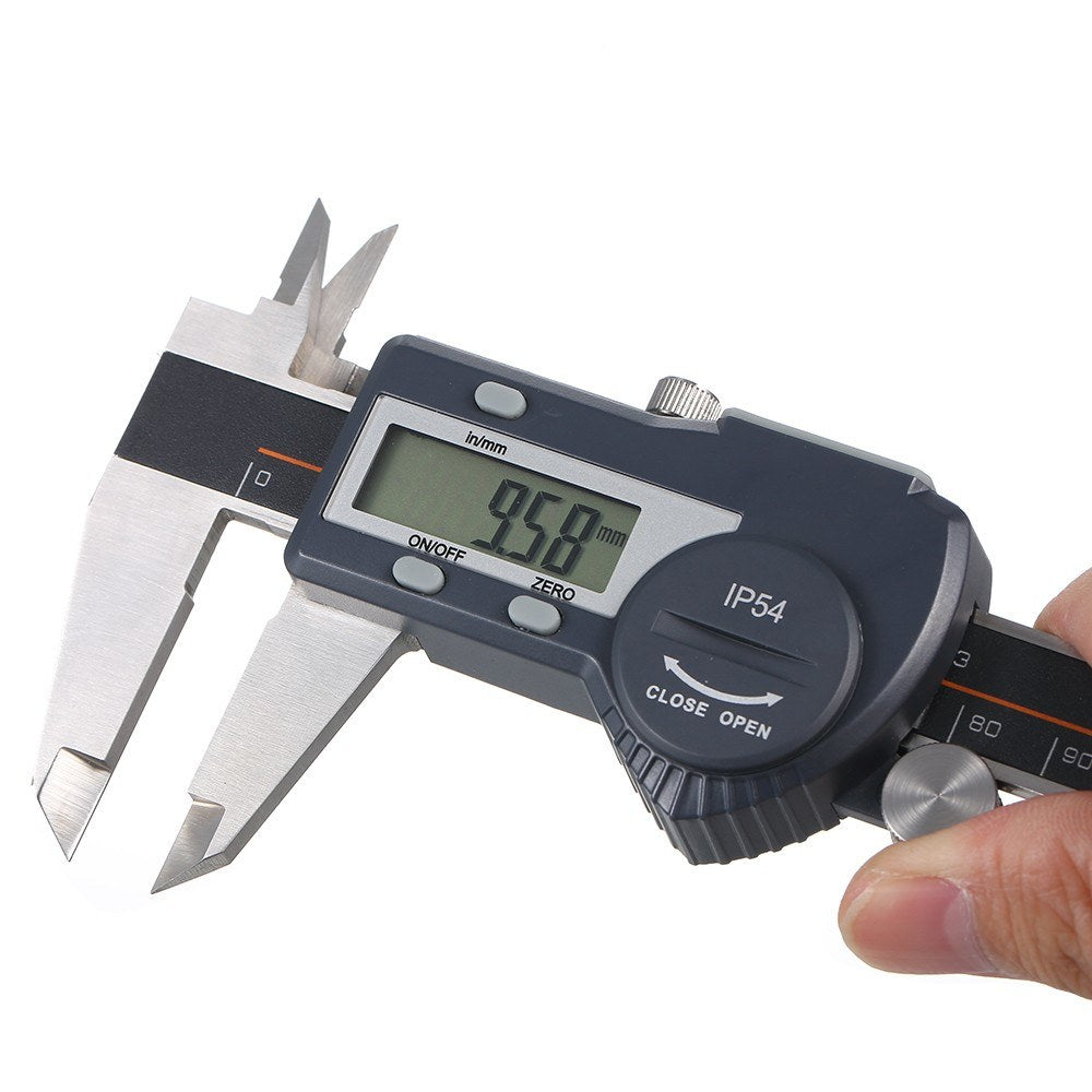 Digital Stainless Steel Caliper mm/inch LCD Display Vernier Caliper IP54 Waterproof - 0-100mm