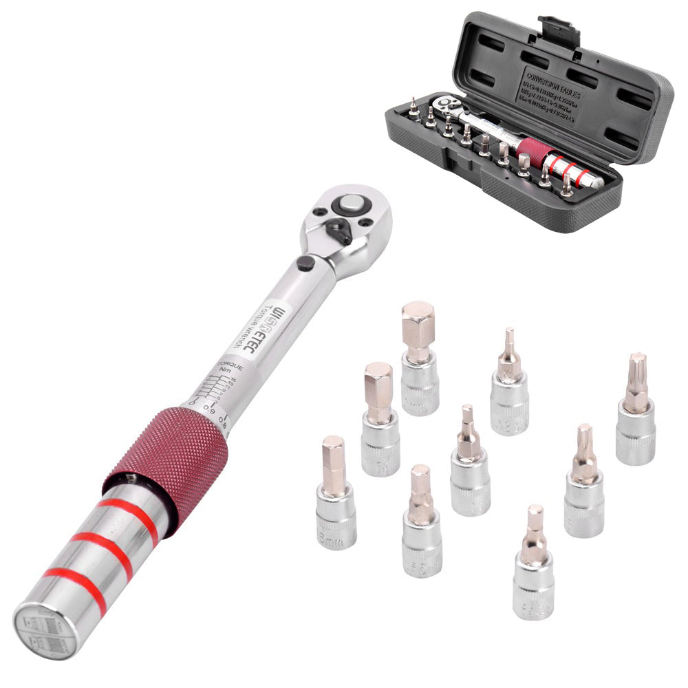 DR 2-15Nm Mini Adjustable Bike Torque Wrench Set Bicycle Repair Tool Kit Torque Spanner