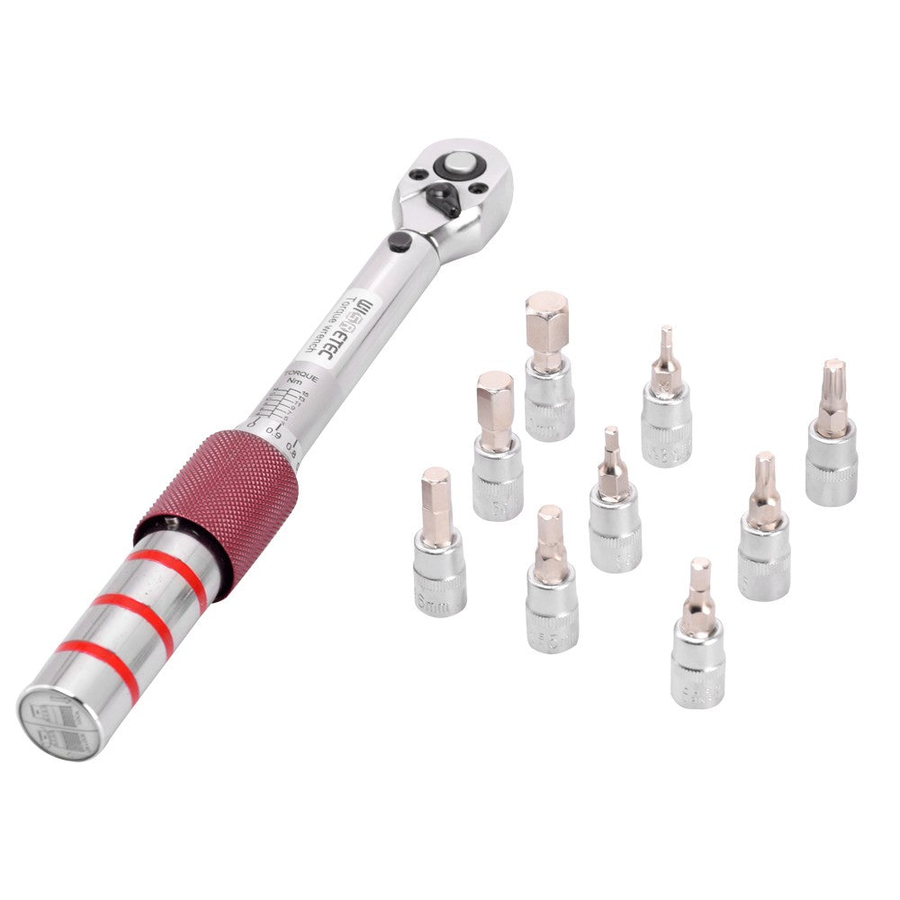 DR 2-15Nm Mini Adjustable Bike Torque Wrench Set Bicycle Repair Tool Kit Torque Spanner