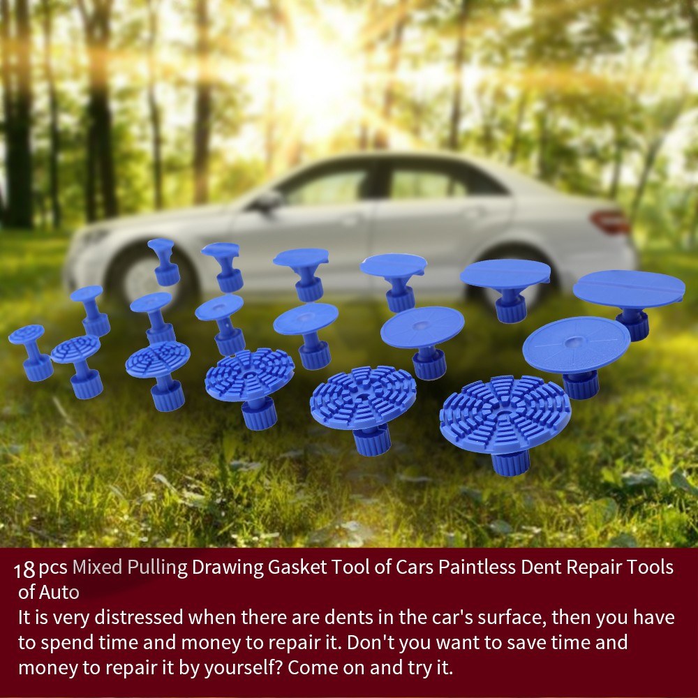 2-in-1 Two Ways Paintless Repair Puller Slide Hammer Pull Rod Tabs Dent Suction Tools Set