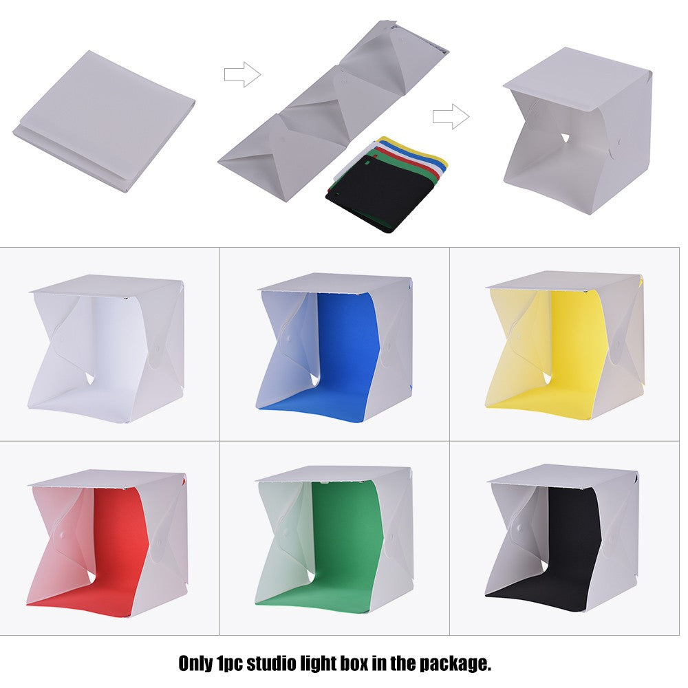 Portable DIY LED Studio Light Box Tent Kit Softbox 6500K + 6 Backdrops