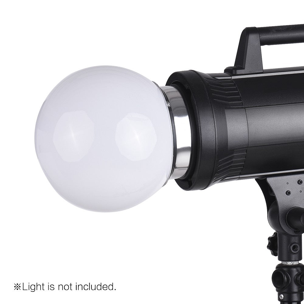 Uniqkart for Canon Nikon YongnuAo Metz Neewer Godox Studio Lighting Flash 6-inch Spherical Monolight Diffuser Ball with Bowens S-type Mount