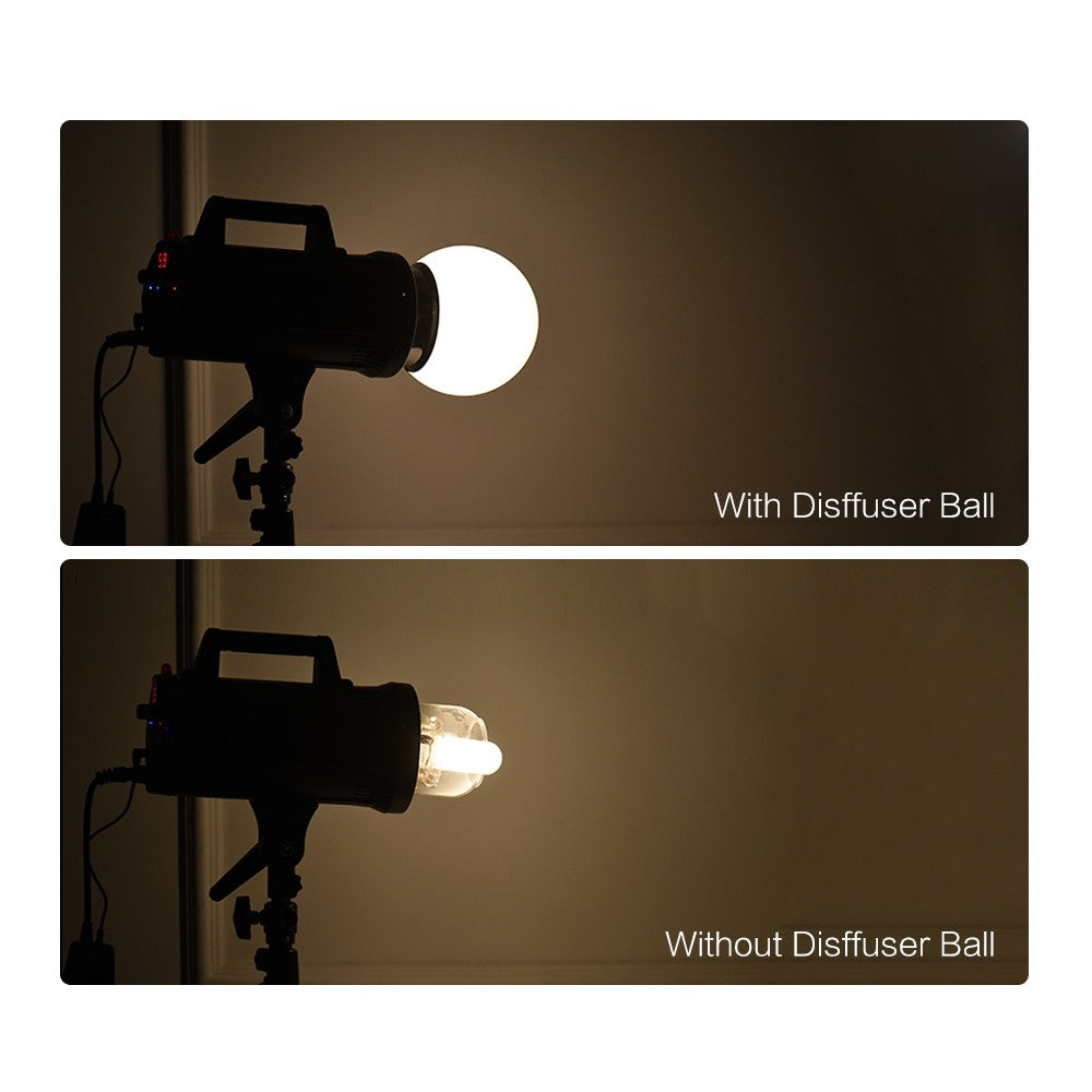 Uniqkart for Canon Nikon YongnuAo Metz Neewer Godox Studio Lighting Flash 6-inch Spherical Monolight Diffuser Ball with Bowens S-type Mount