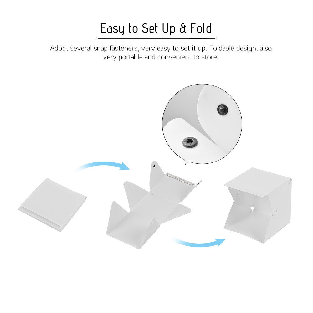 Portable Photo Studio LED Light Box Shooting Tent Mini Softbox + 4 Colors Backdrops