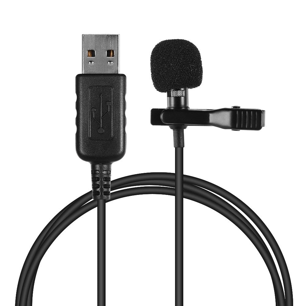 Uniqkart for Computer PC Laptop Mini Lapel Lavalier Clip-on Condenser Microphone Mic with USB Plug
