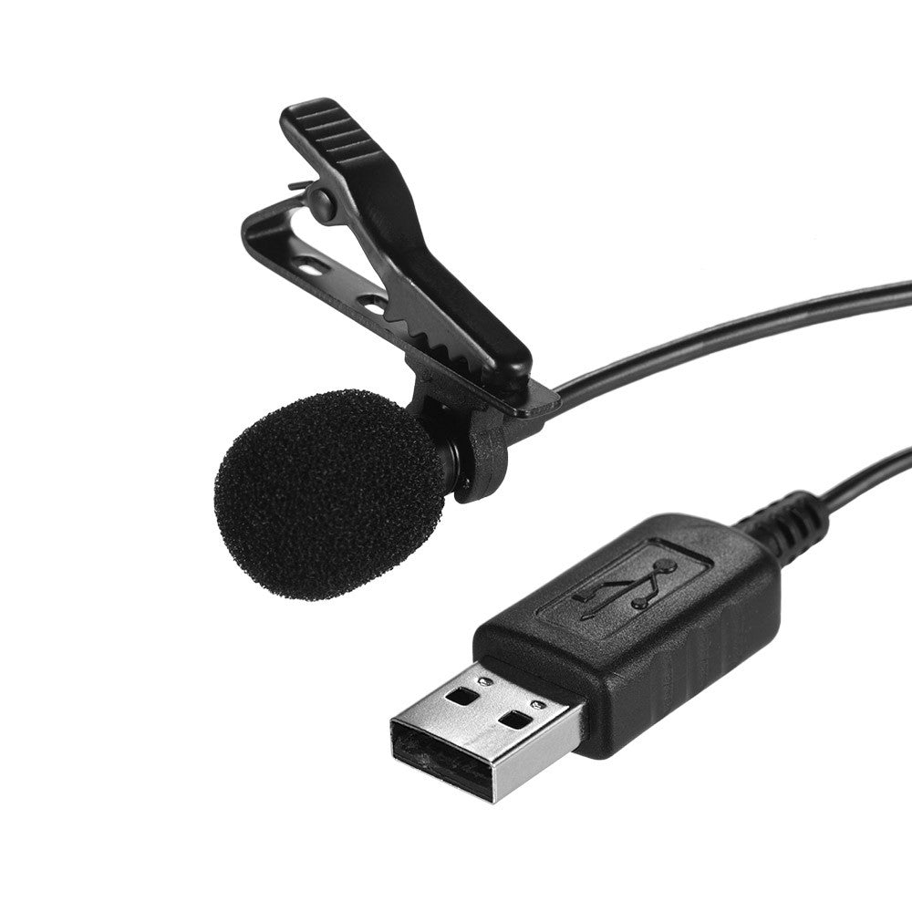 Uniqkart for Computer PC Laptop Mini Lapel Lavalier Clip-on Condenser Microphone Mic with USB Plug