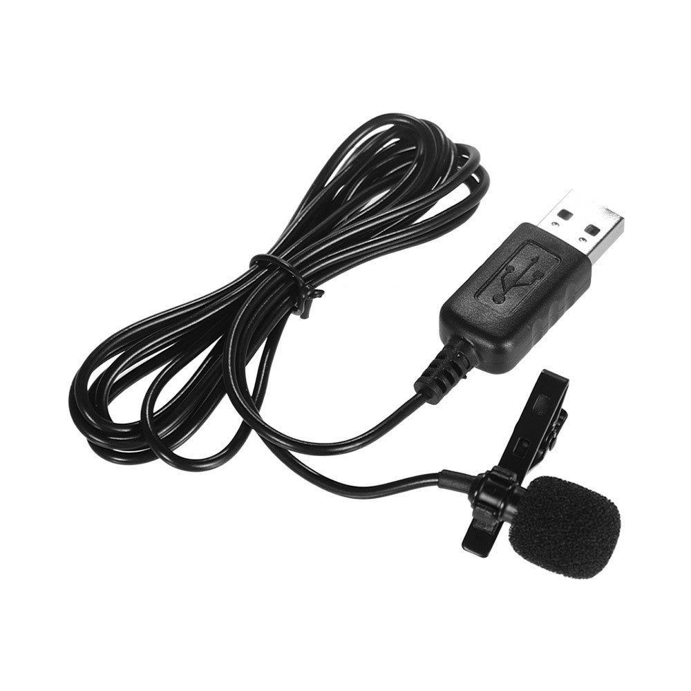 Uniqkart for Computer PC Laptop Mini Lapel Lavalier Clip-on Condenser Microphone Mic with USB Plug