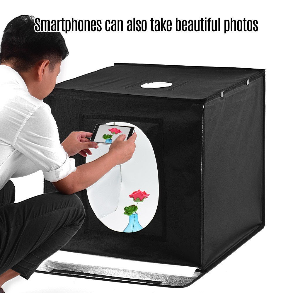Shooting Tent kit Photo Box 24*24*24 Inch Adjustable Brightness Table Top Photography Light Box - EU Plug
