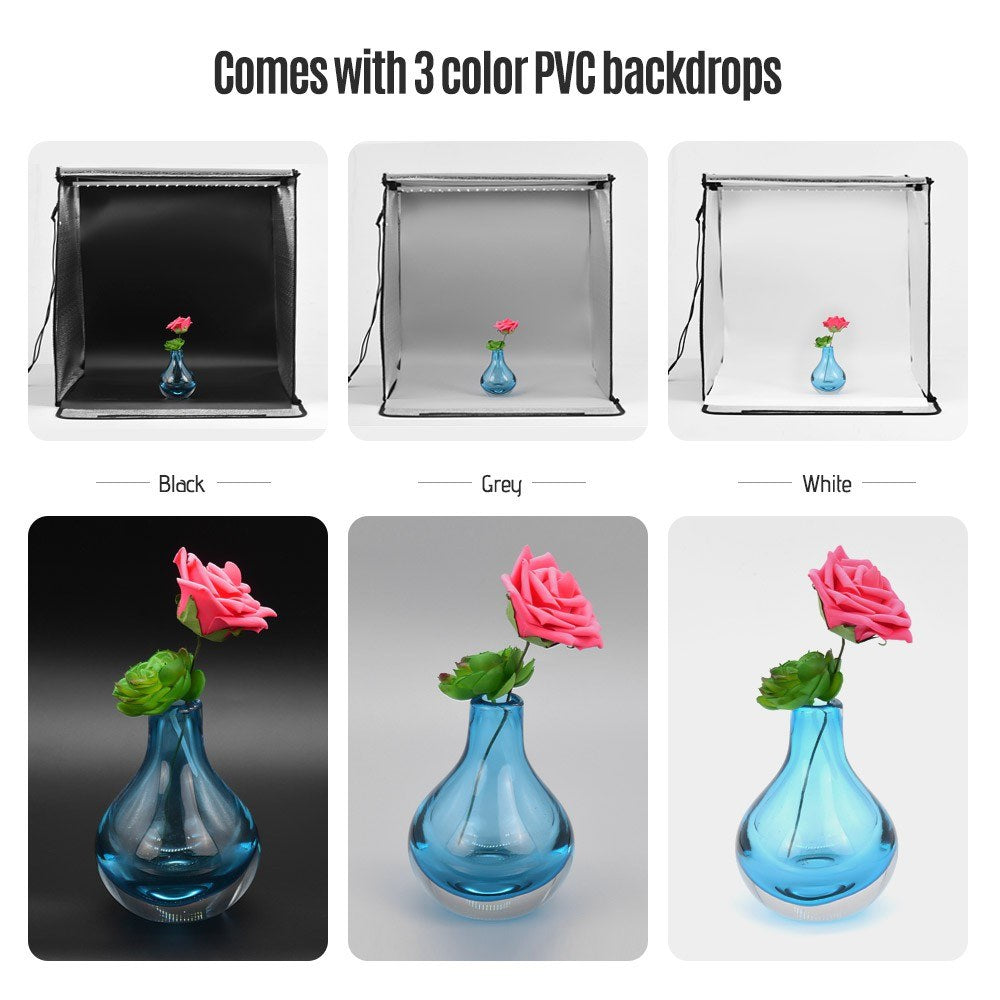 Shooting Tent kit Photo Box 24*24*24 Inch Adjustable Brightness Table Top Photography Light Box - UK Plug