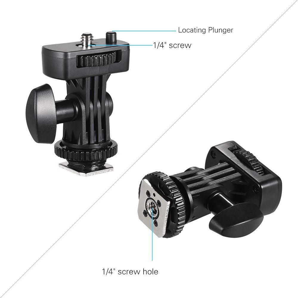 Flexible Cold Shoe Mount Adapter with 1/4 Inch Screw for Viltrox DC-90 DC-70 DC-50 Monitor Etc.