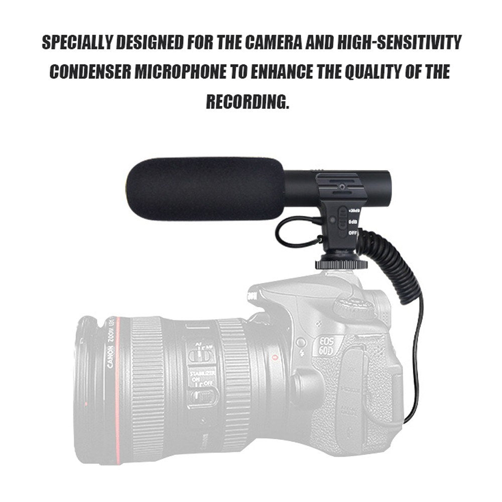 Professional Microphones MIC-05 3.5mm Condenser Photography Interview Recording Microphone