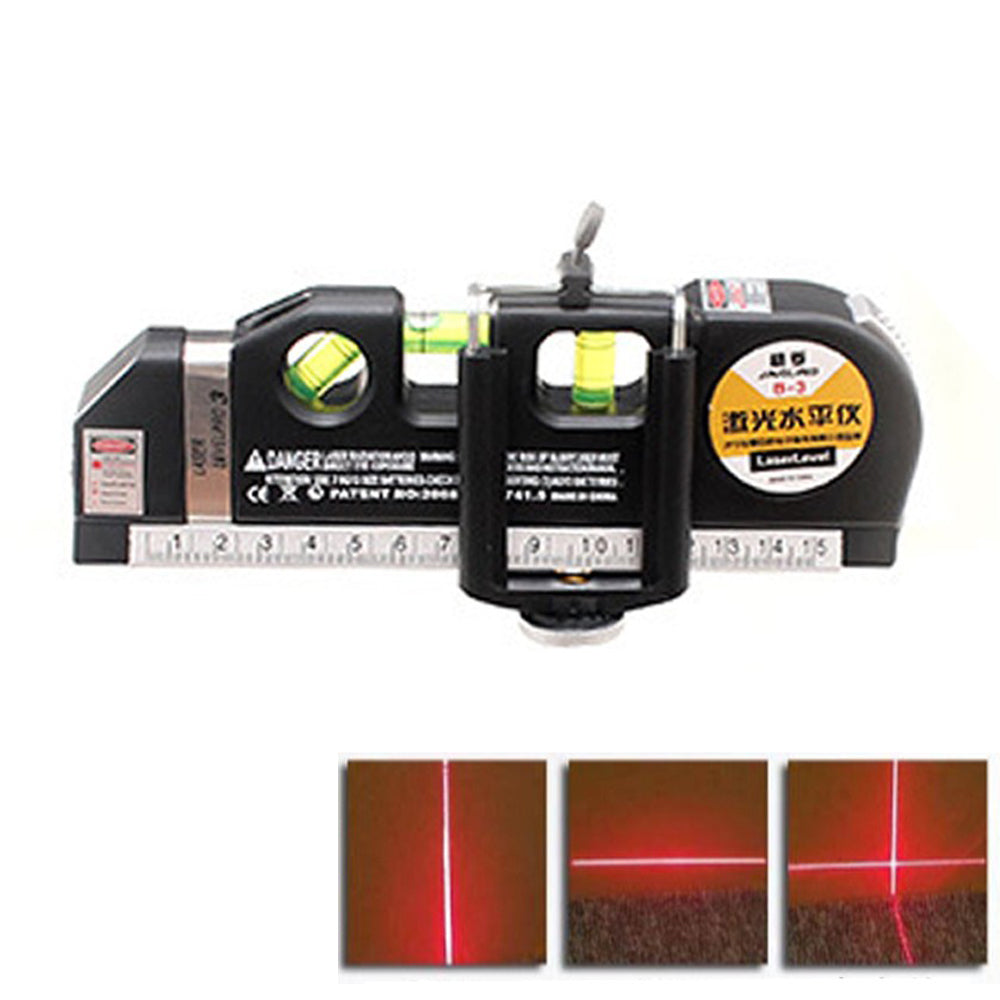 High Precision Laser Level with Horizontal Vertical Cross Line Laser Light Beam and Measuring Tape