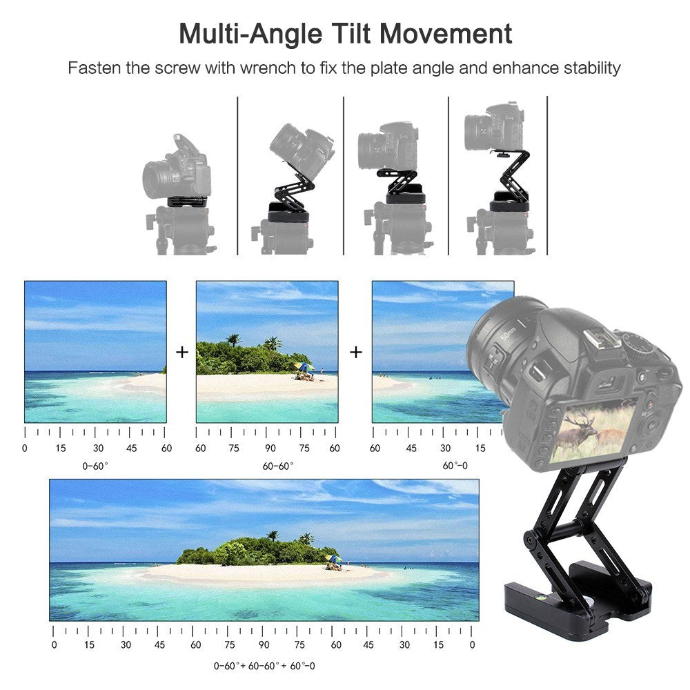 Portable Aluminum Alloy Foldable Tilt Head Z-shaped Tripod Head for Canon Nikon Sony DSLR ILDC Cameras