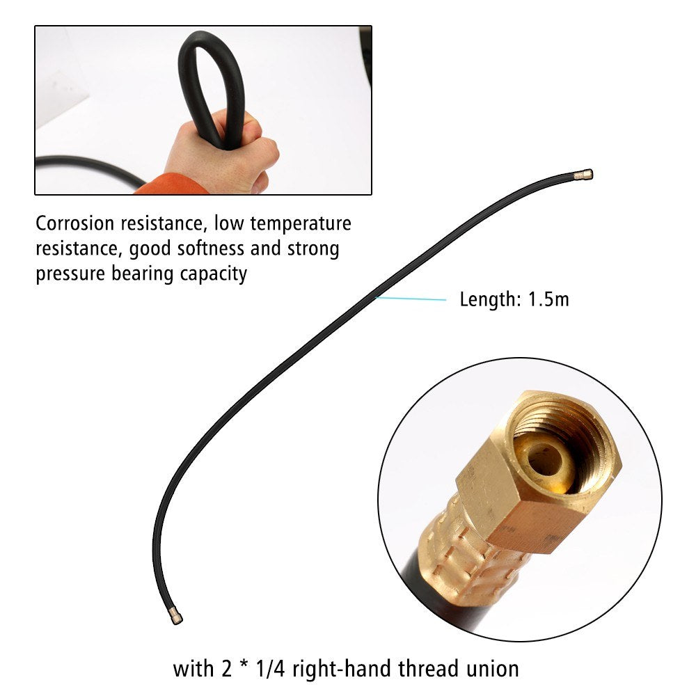 1.5 Meter Protective High Pressure Resistance Acetylene Hose With 2 * 1/4 Right-Hand Thread Union