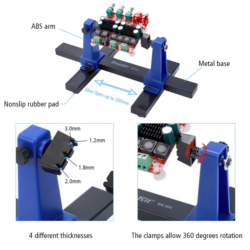 Adjustable Welding Auxiliary Clip Holder Universal Clamp PCB Soldering Gripper with Metal Base