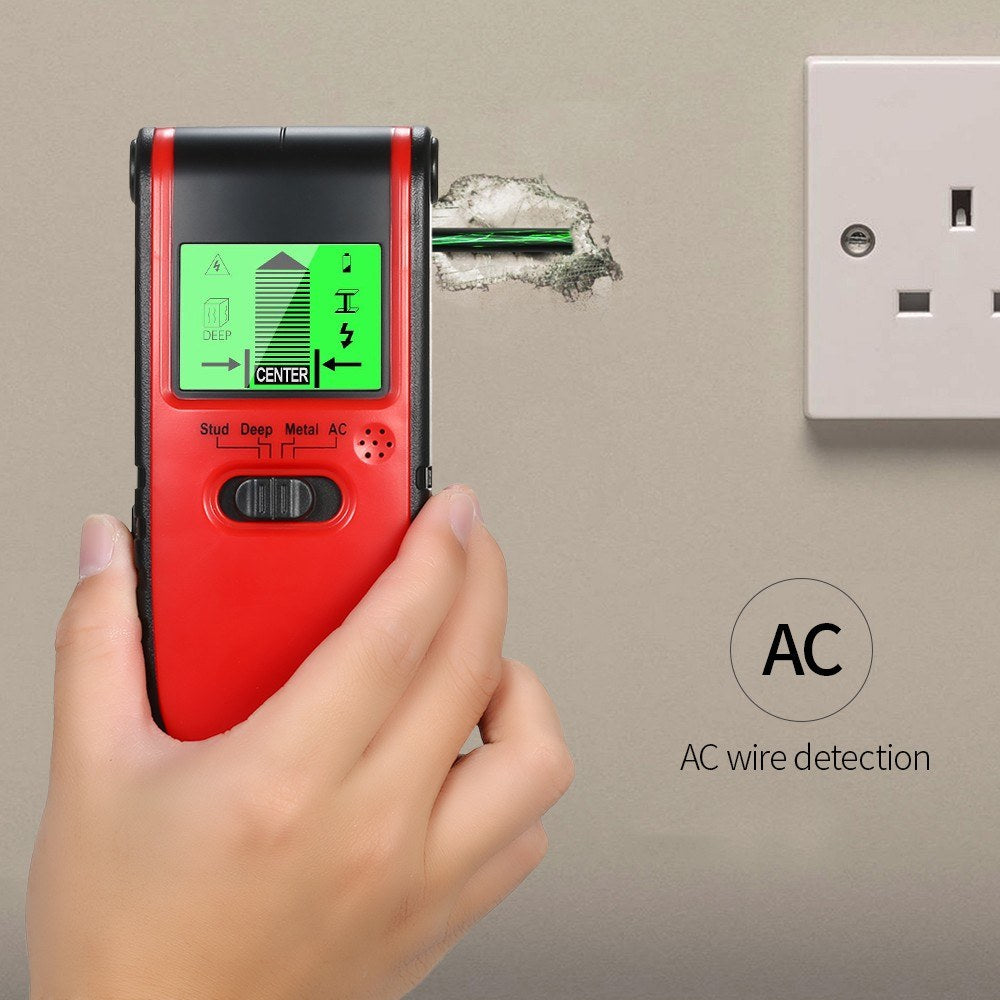 4 in 1 Stud Finder Wall Detector Wall Center Sensor Scanner for Wood Metal Studs and AC Cable Live AC Wire Scanner Warning Detection