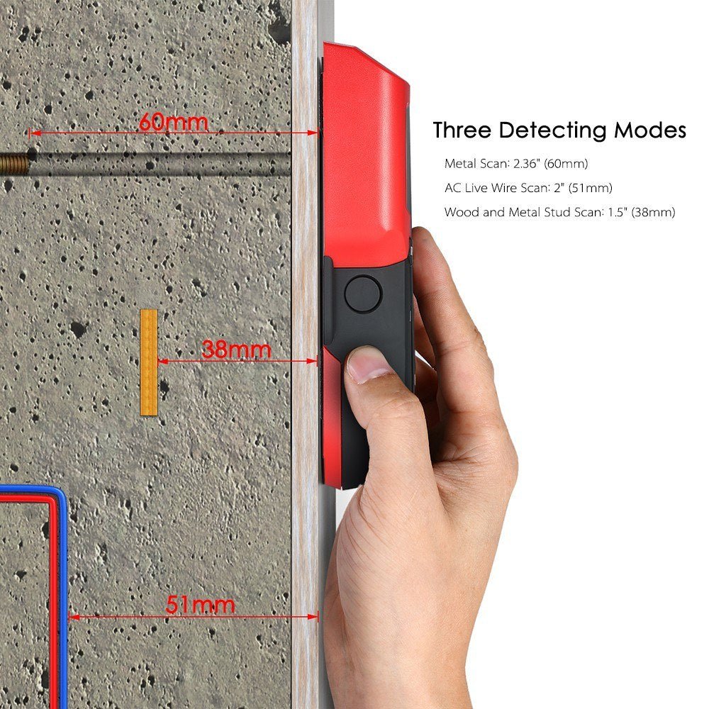 Stud Finder Wall Detector with Large LCD Screen Metal and AC Cable Live Wire Scanner