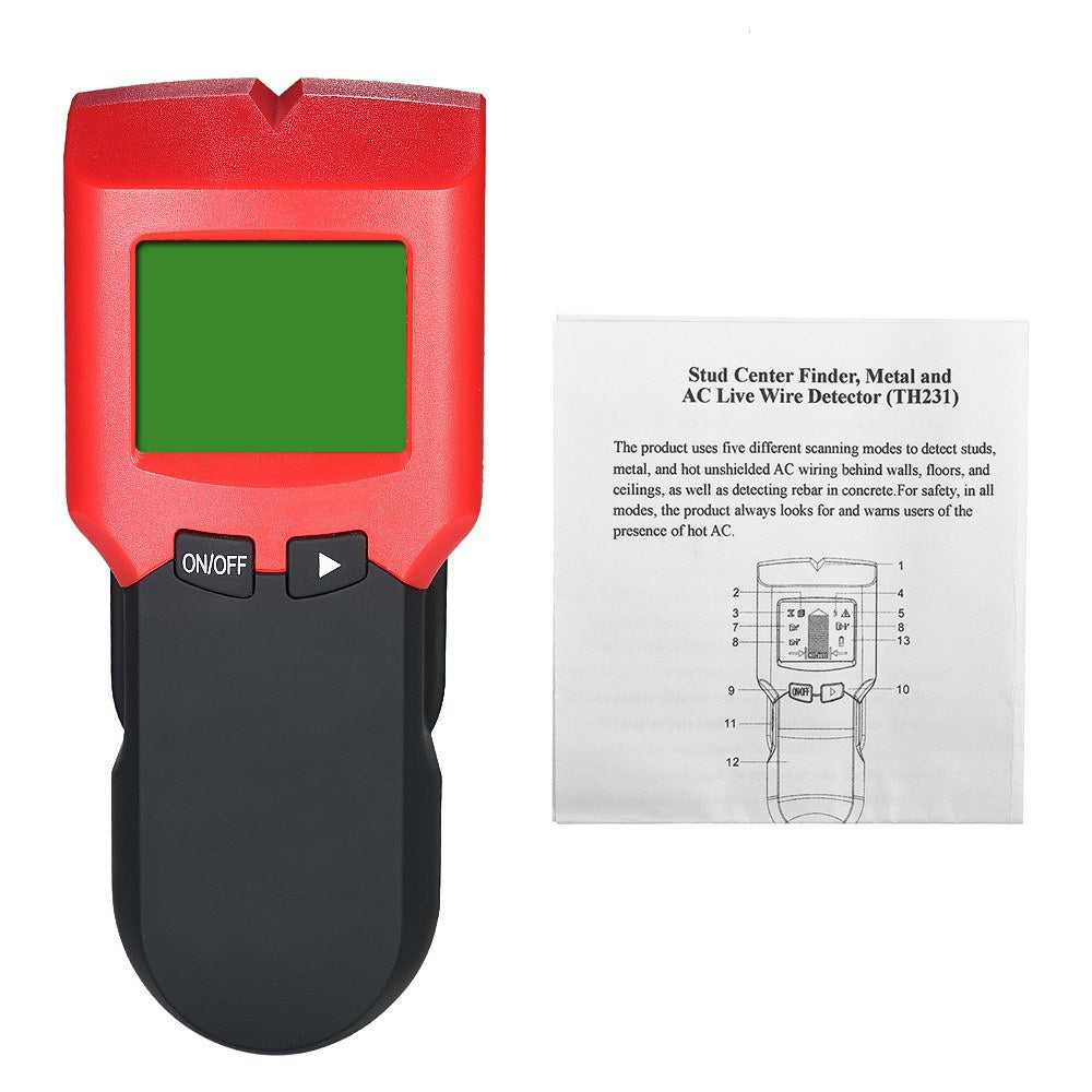 Stud Finder Wall Detector with Large LCD Screen Metal and AC Cable Live Wire Scanner