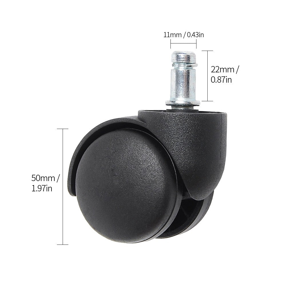 5Pcs Office Computer Chair Swivel Caster Replacement Chair Roller Nylon Caster Wheels