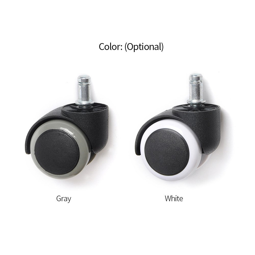 5Pcs Office Chair Roller 2" Swivel Caster Wheels Universal Furniture Casters - White