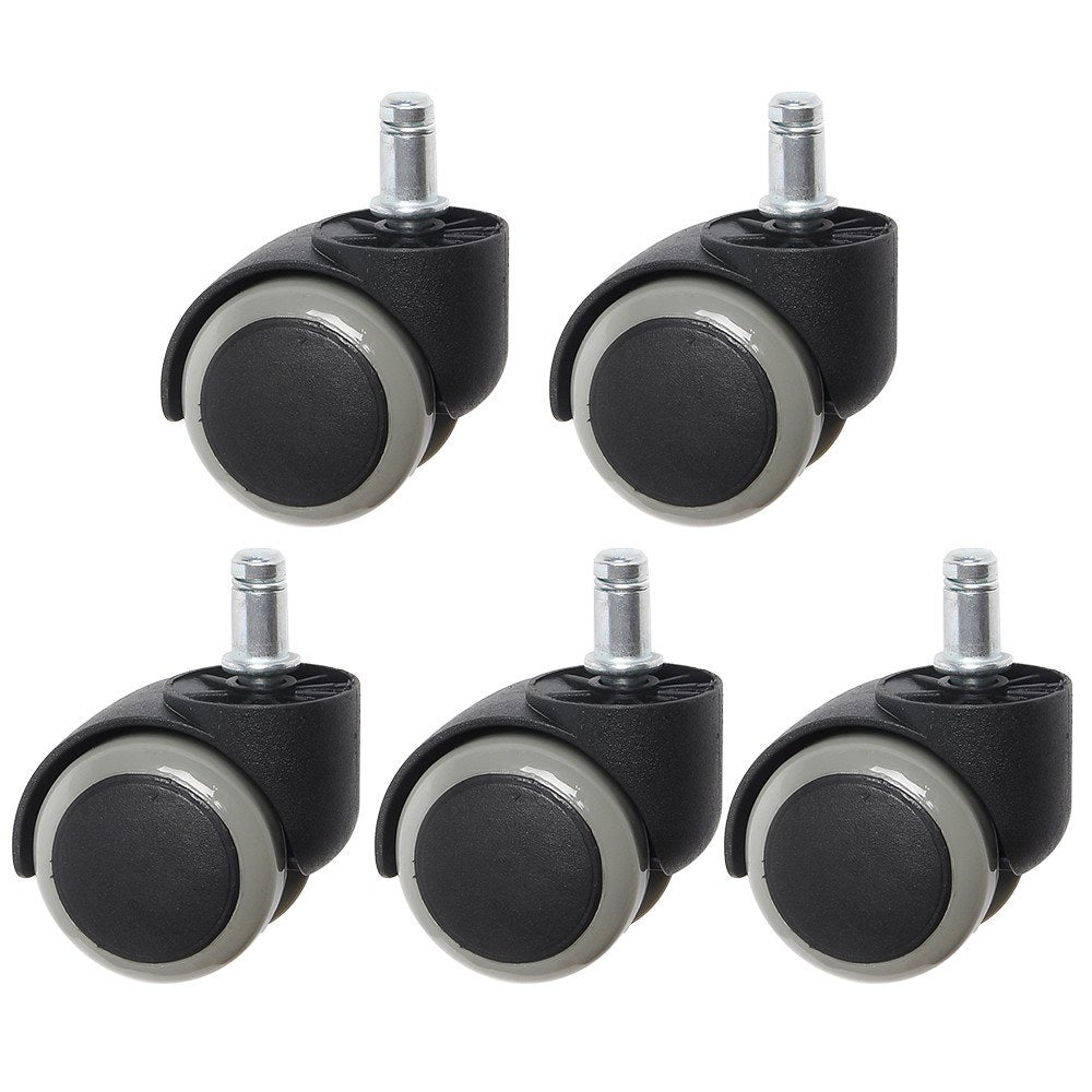 5Pcs Office Chair Roller 2" Swivel Caster Wheels Universal Furniture Casters - Grey