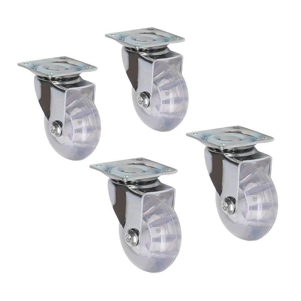 4Pcs Universal Wheels 2" Transparent Swivel Caster Wheels Omni-directional Trolley Caster Furniture Casters