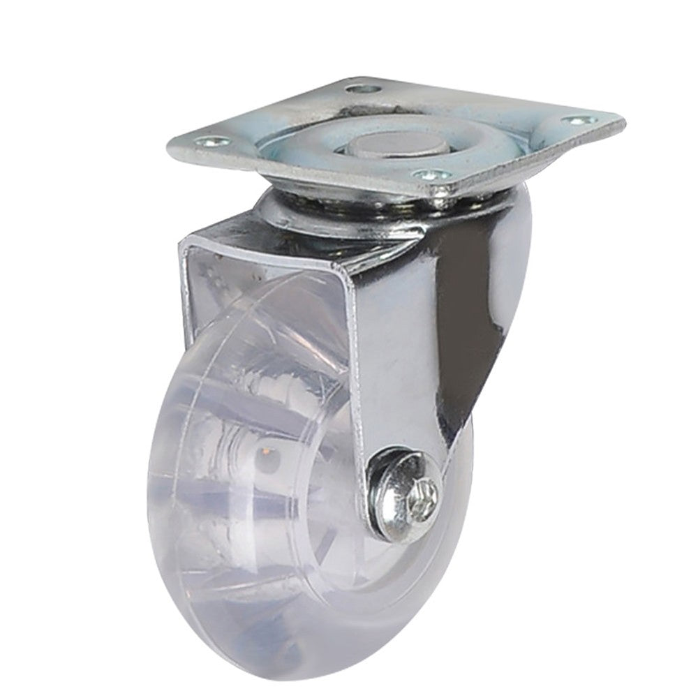 4Pcs Universal Wheels 2" Transparent Swivel Caster Wheels Omni-directional Trolley Caster Furniture Casters
