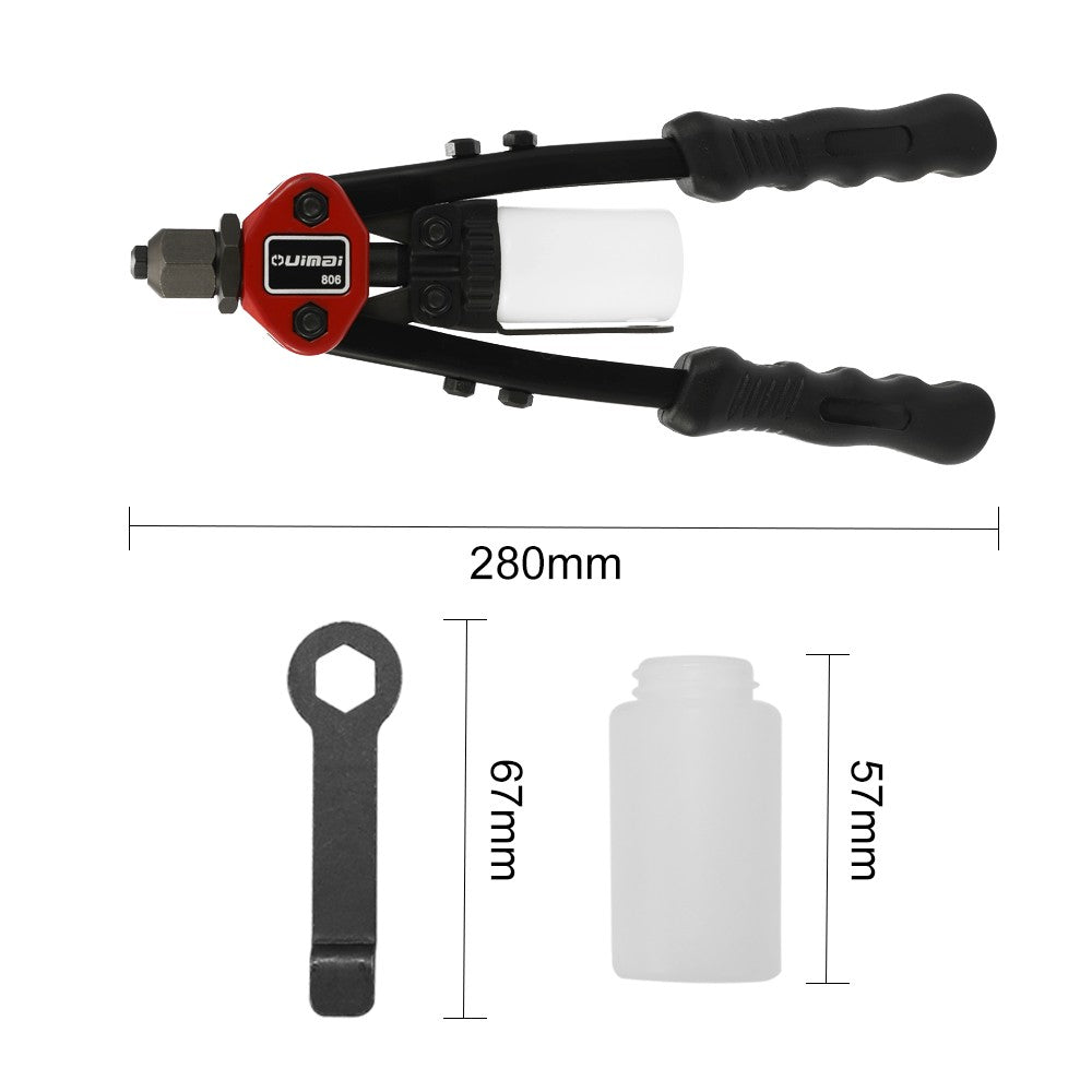 BT-806 11 inch Labor-saving Hand Riveter 280mm Riveting Tool Manual Rivet with Nuts