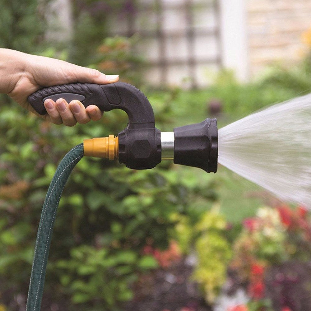 High-Pressure Water Power Spray Machine Nozzle Garden Hose Pipe Lawn Washing - Black