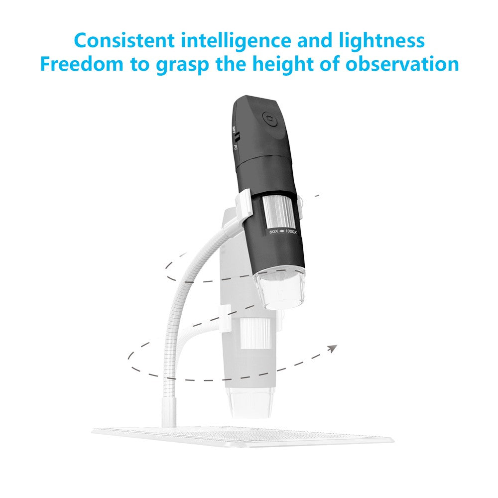 2.0MP Multifunctional Wireless Microscope WIFI Portable High-definition Microscopes - Black