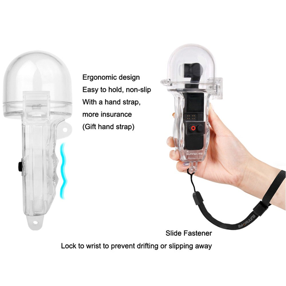 Dive Case Housing 60M Depth Waterproof Cameras Case Protective Diving Cover for Osmo Pocket Camera - Transparent