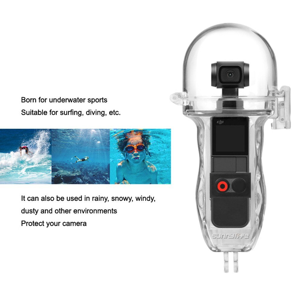 Dive Case Housing 60M Depth Waterproof Cameras Case Protective Diving Cover for Osmo Pocket Camera - Transparent