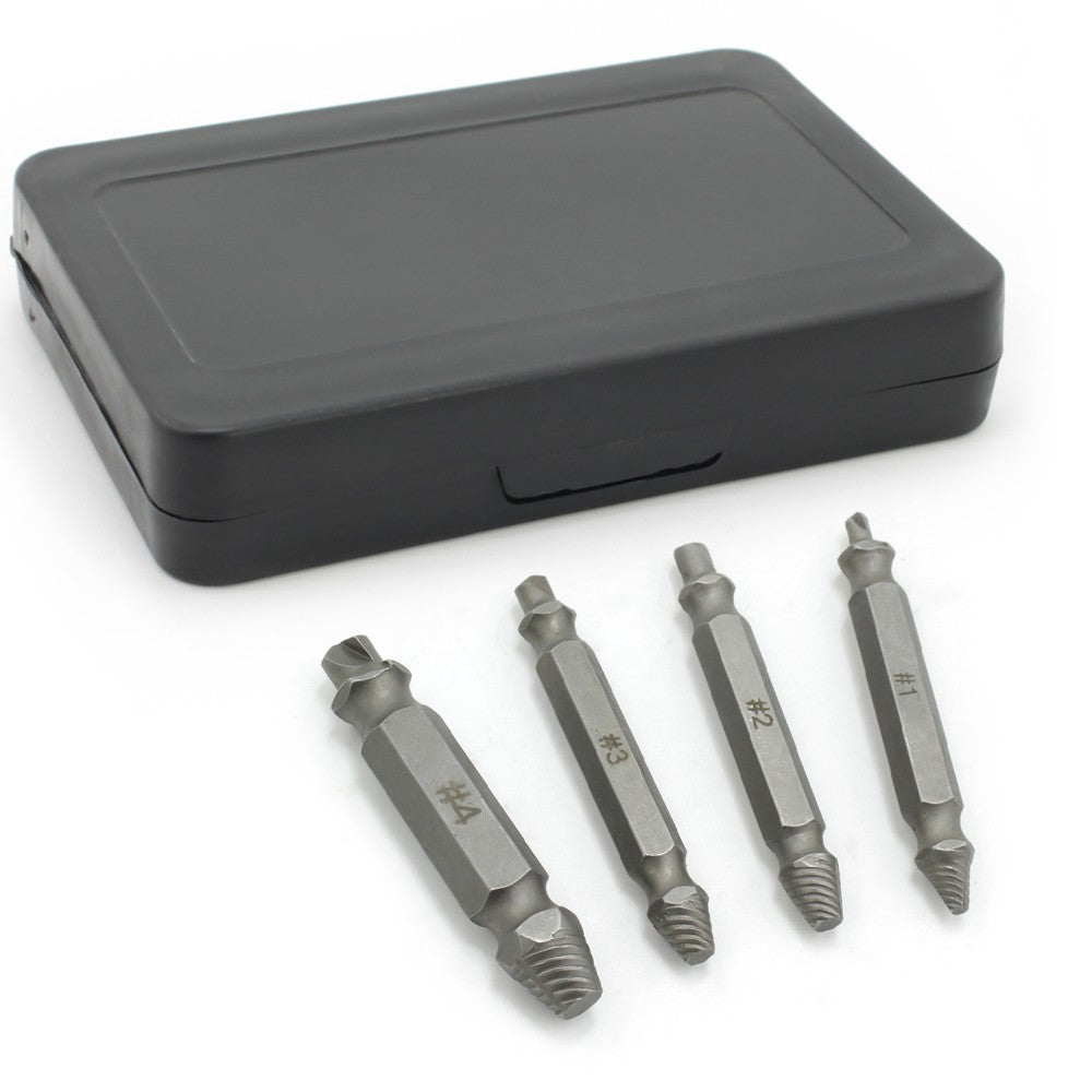 4Pcs Screw Extractor for Broken Head Screw Tube Broken Tap Bolt Removal Tool Broken Faucet and Wire Extractor Stripper Manual Screw Remover Damaged Screw Extractor Kit - Silver