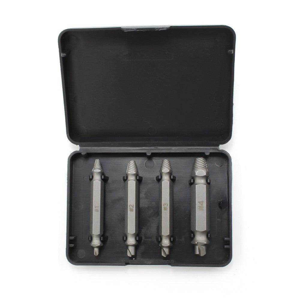 4Pcs Screw Extractor for Broken Head Screw Tube Broken Tap Bolt Removal Tool Broken Faucet and Wire Extractor Stripper Manual Screw Remover Damaged Screw Extractor Kit - Silver