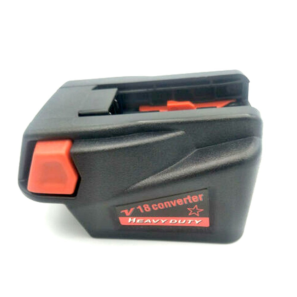 Adapter Converter for Milwaukee M18 18V Li-ion Cell to Milwaukee V18 18V Cell Lithium Cordless USB Charge Tool - Black/Red