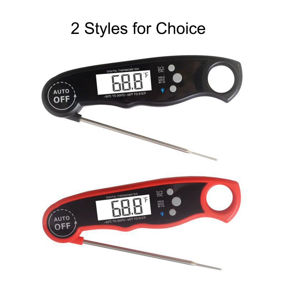 Waterproof Digital Instant Read Food Meat Thermometer with 4.7?Foldable Probe Calibration Function - Red